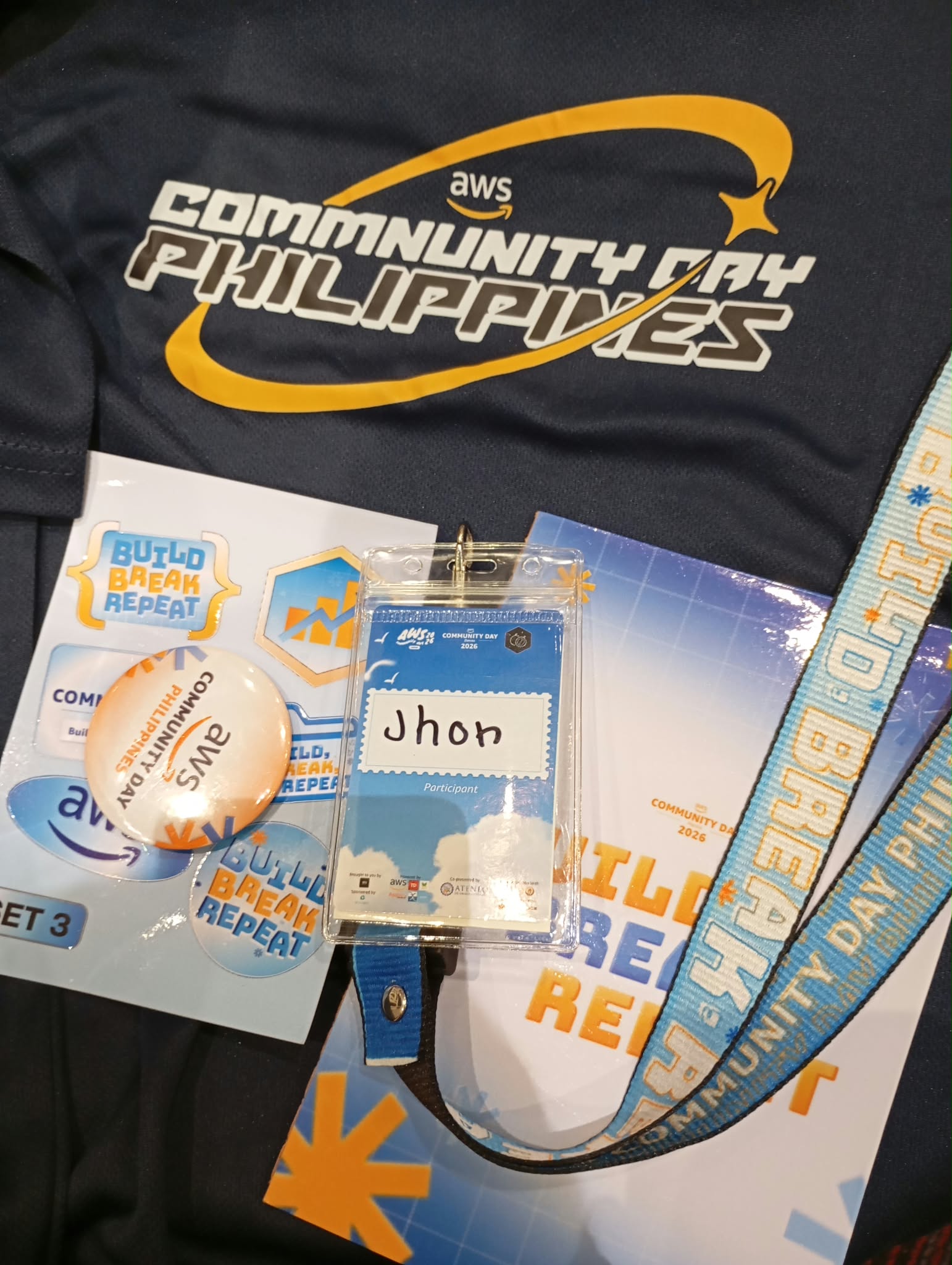 AWS Community Day swag close-up