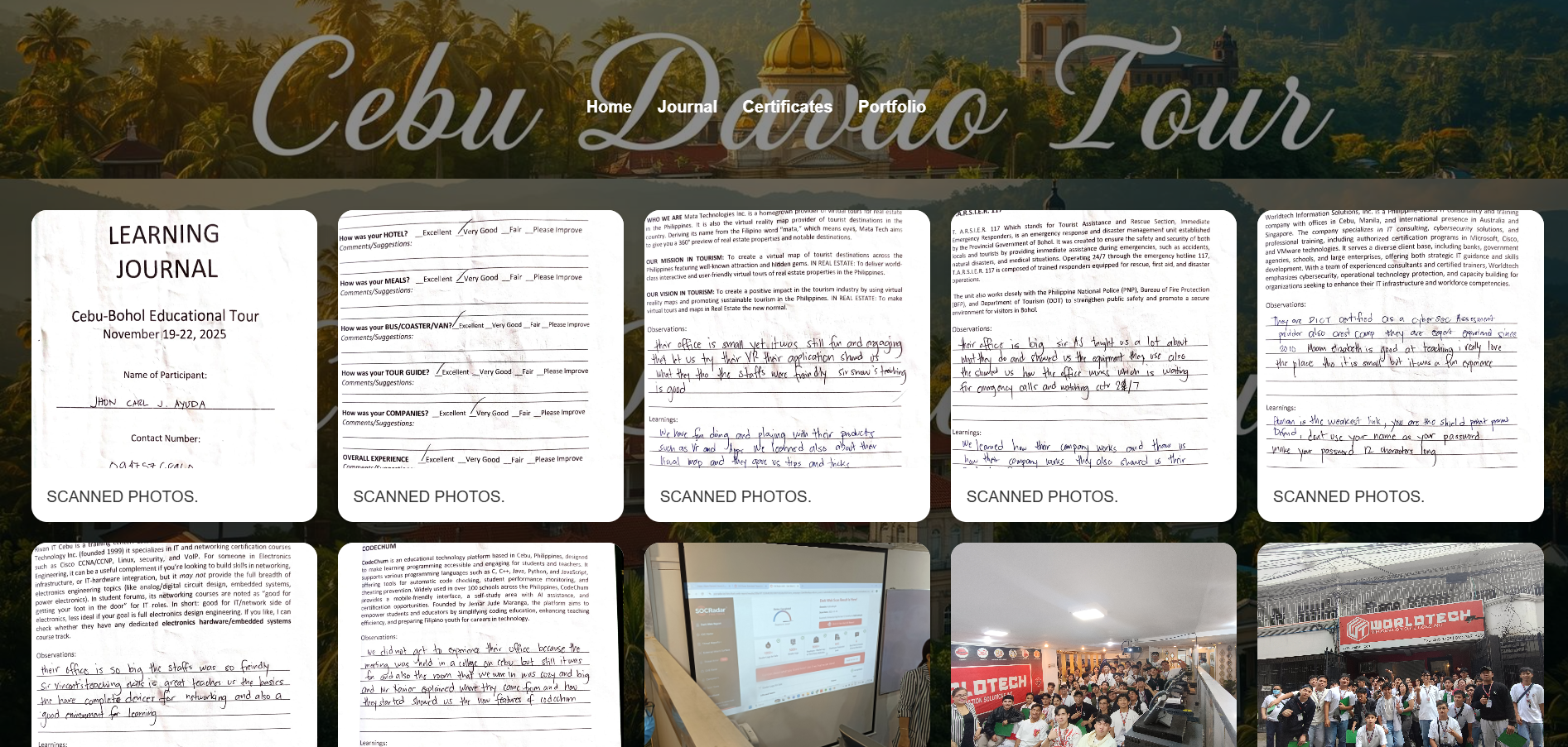Cebu-Bohol Educational Tour website screenshot